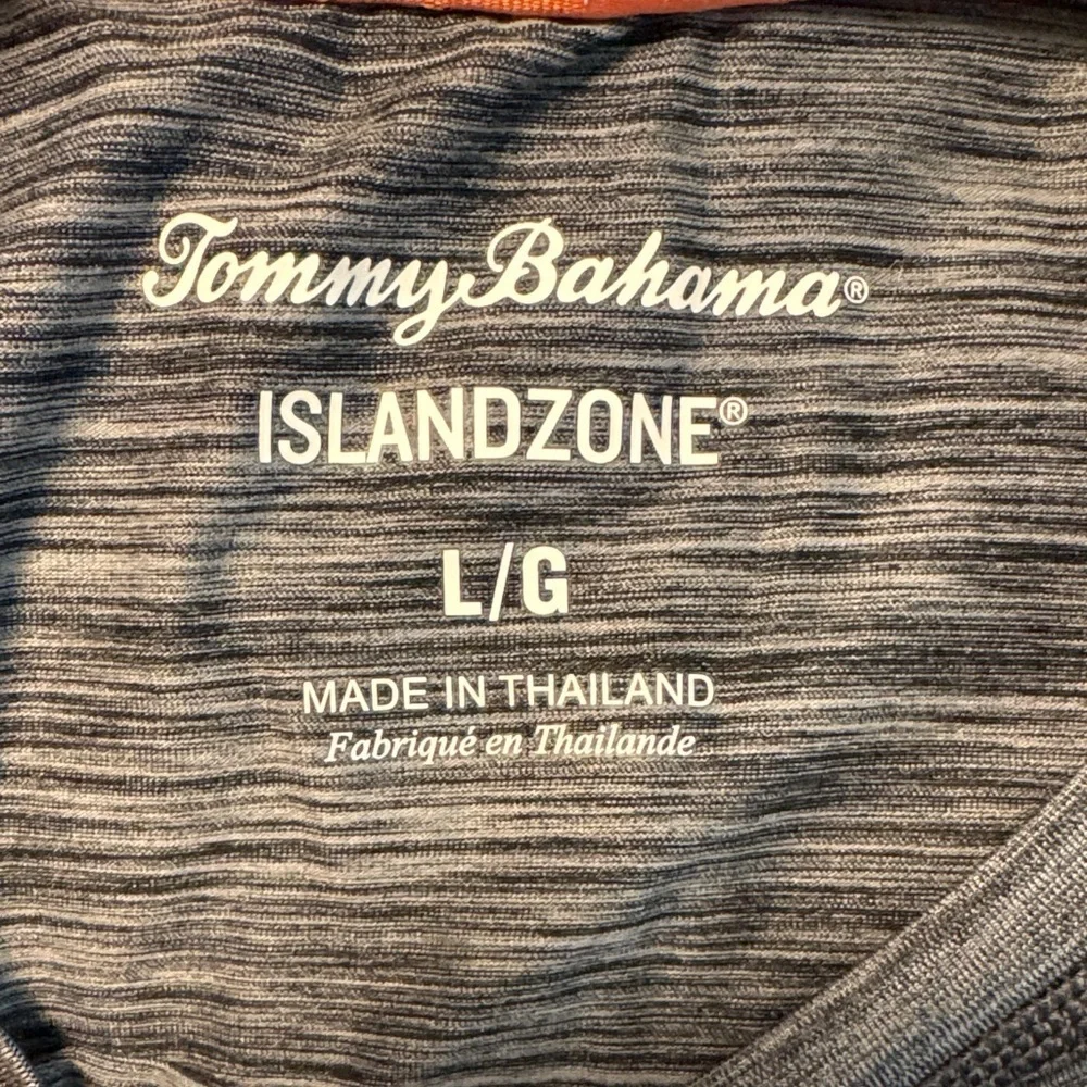 Tommy Bahama Men's Charcoal Heather Short Sleeve Tee - Picture 2 of 2